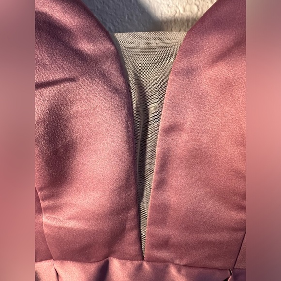 Speechless Mauve Fit & Flare Party Dress – Plunge Mesh Neckline, Size 1, NWT - Picture 4 of 7